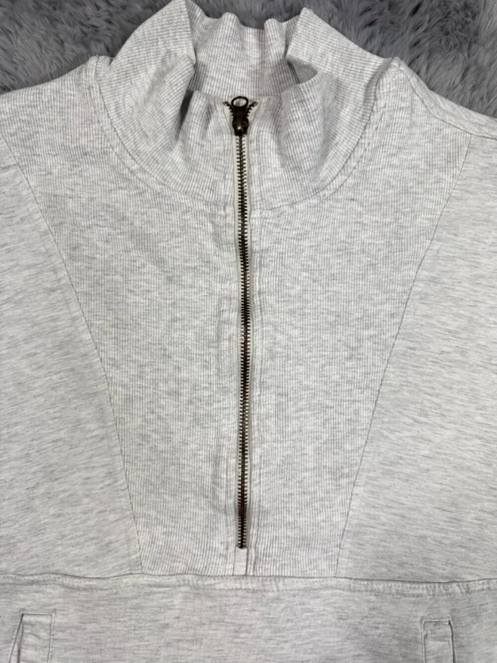 Free People Movement Sweatshirt Women's M Gray Cotton Performance Zip Workout